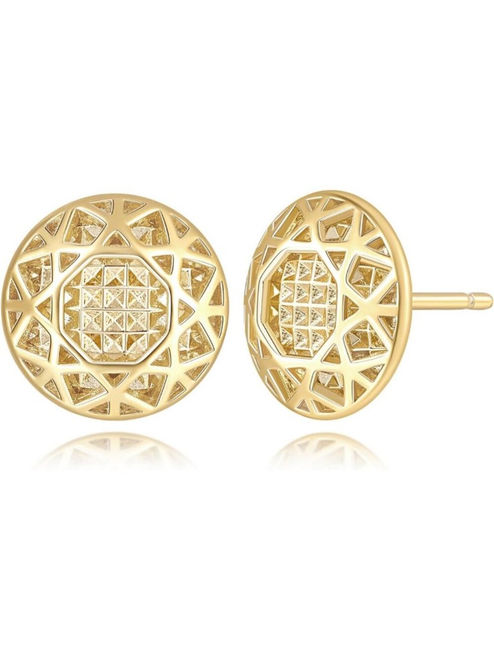 Stunning 14K Gold Stud Earrings for Women | Elegant 12mm Gold Jewelry
